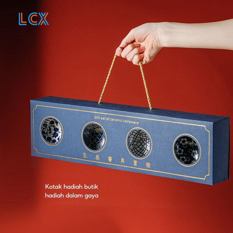 LCX Bowl Set Mangkok Set Alat Makan Gaya Jepang Mangkuk Keramik Souvenir Hampers