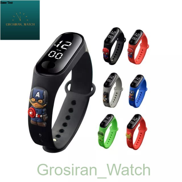 Jam Tangan Wanita/Pria/Anak-Anak Miband Led Karet Karakter Boneka [G_W]