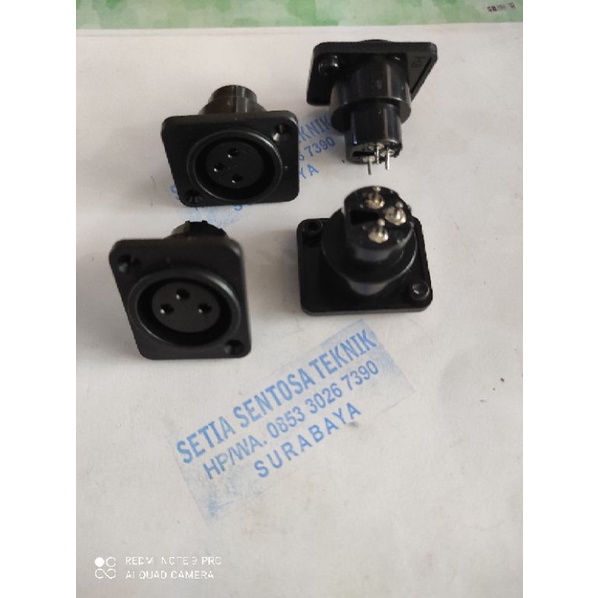 SOKET CANON KAKI LURUS / SOCKET CANON BODY XLR  warna hitam