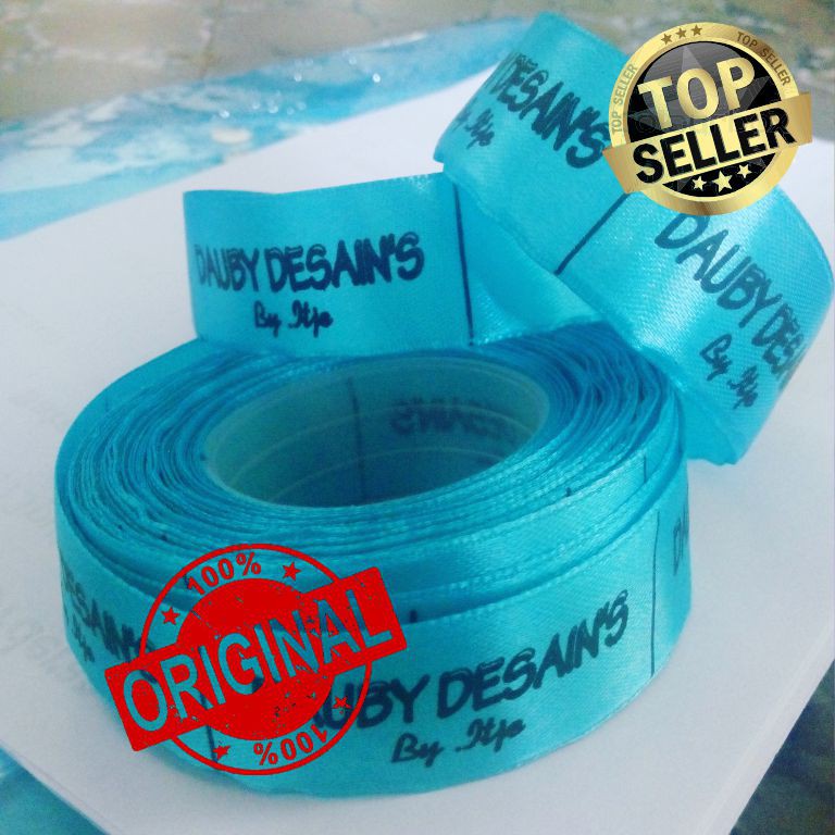 

Sablon custom hangtag Label hijab pita satin