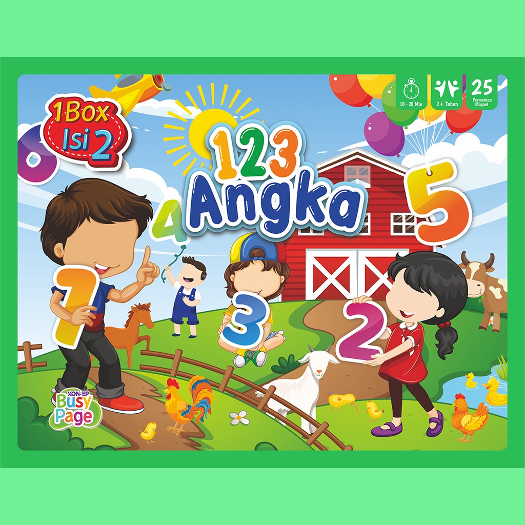 [1BOX ISI 2] KONSEP BUSY PAGE 123 ANGKA / ACTIVITY SHEET / MAINAN EDUKASI ANAK