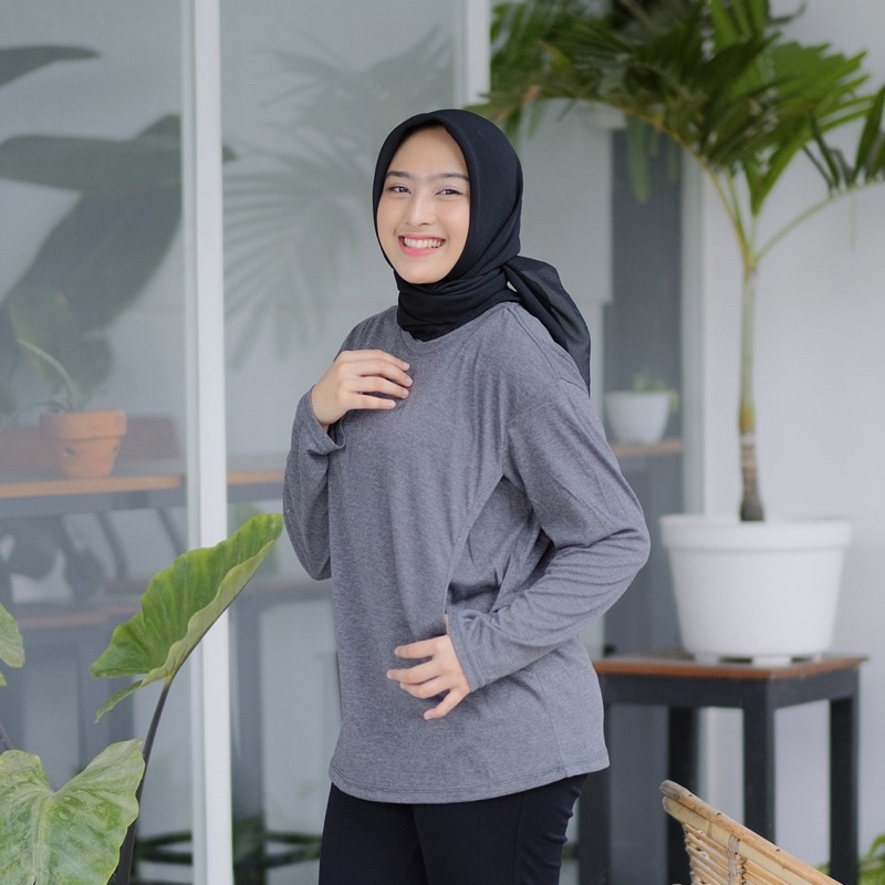 [ BUSUI FISY ] Kaos Polos Menyusui Friendly Lengan Panjang