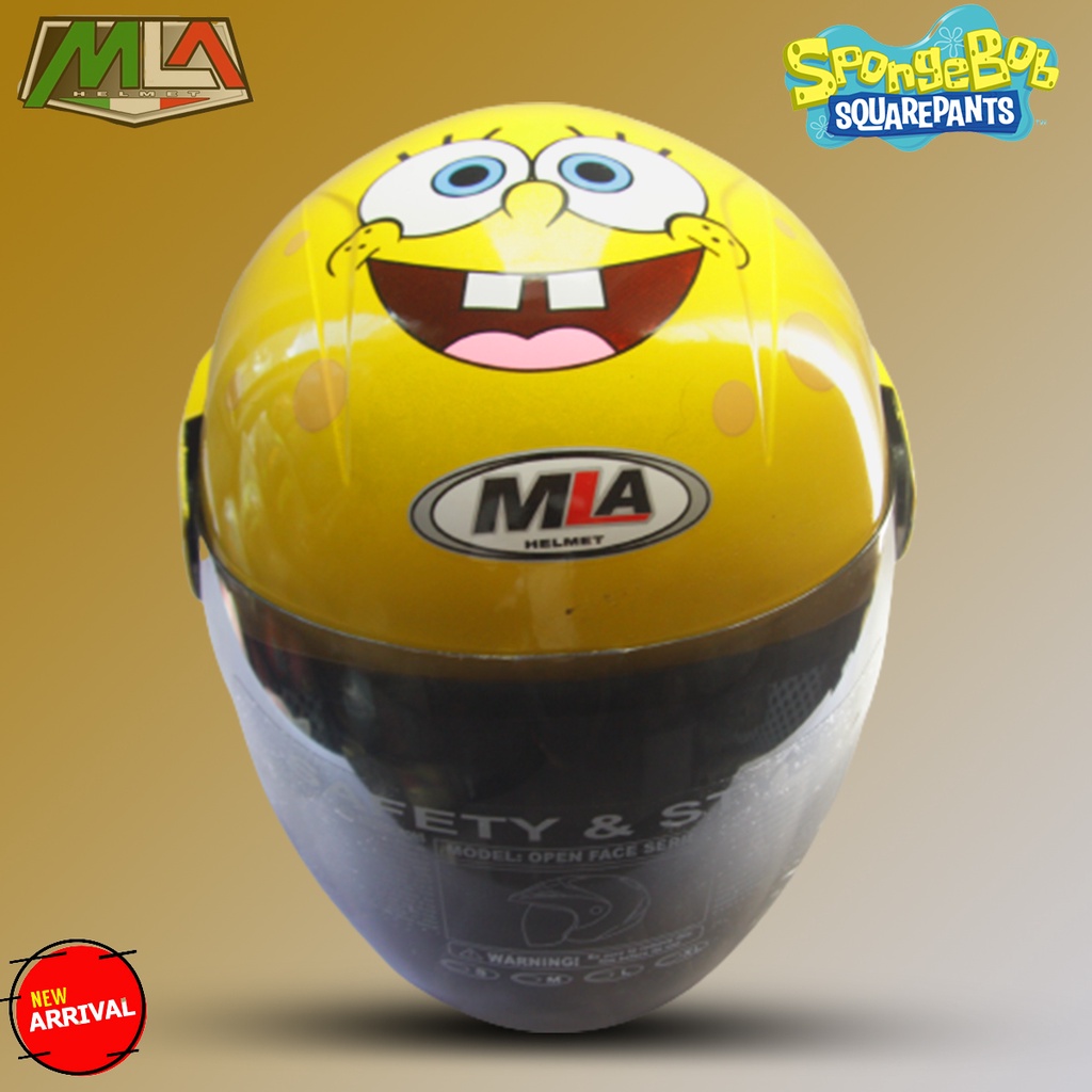 Helm Dewasa Half Face Evolution Seperti Helm GM Original Motif Karakter SpongeBob -Helm Murah COD