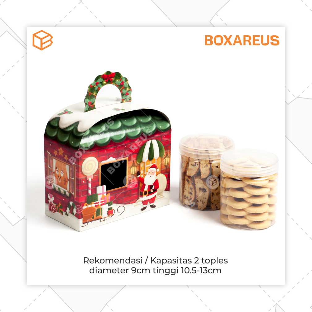 Christmas Box Natal Dus Toples Kue Kering Kemasan Cookies | TBC 06