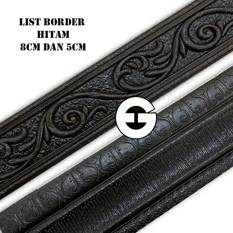 WA Wallpaper List Hitam Foam 3D Wallborder Foam 3D Stiker Dinding