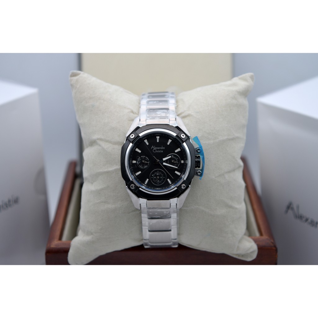 Alexandre Christie AC 6225 Silver Plat Black for Ladies Original