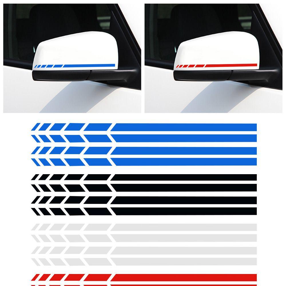 TOP 4pcs /set Stiker Spion Samping Spion Hitam Baru/ Putih/ Merah/ Biru 20*0.7cm Emblem Garis Untuk Benz Mercedes