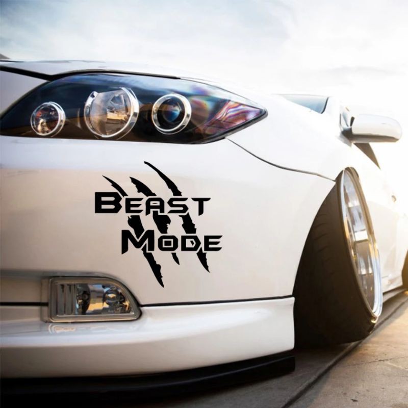 stiker sticker mobil stiker BEAST MODE stiker cakar stiker kap stiker bemper mobil brio jazz agya
