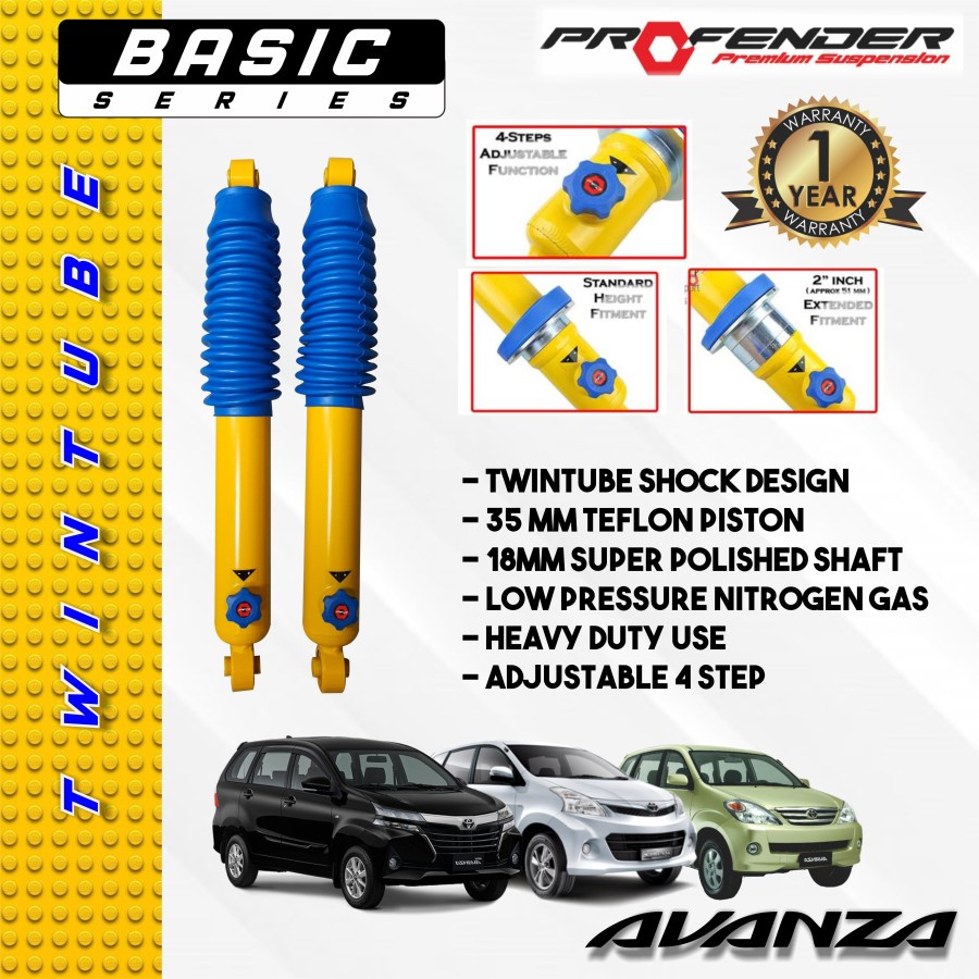 SUSPENSI MOBIL TOYOTA AVANZA REAR SHOCKBREAKER PROFENDER TWINTUBE