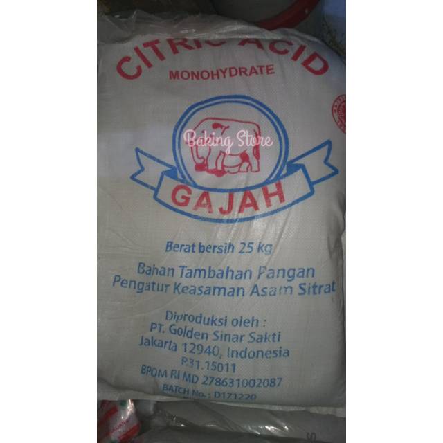 Citrun - Citric Acid Cap Gajah 25kg - Gosend Only!!!