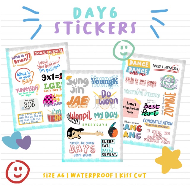 DAY6 stickers✨ (Cutting Kiss Cut) - kulkit