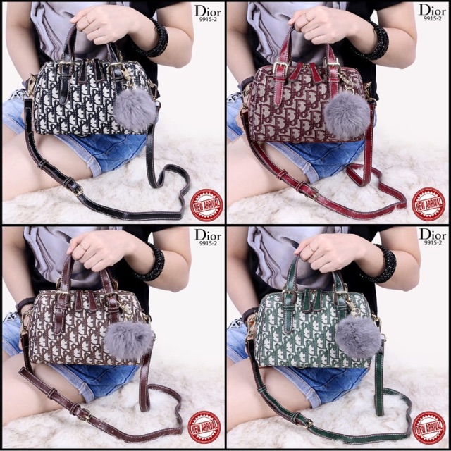 TAS DIOR 9915-2# NEW Arrival Vintage Christian Dior Monogram Speedy Duffle Canvas Vs Leather 9915-2#