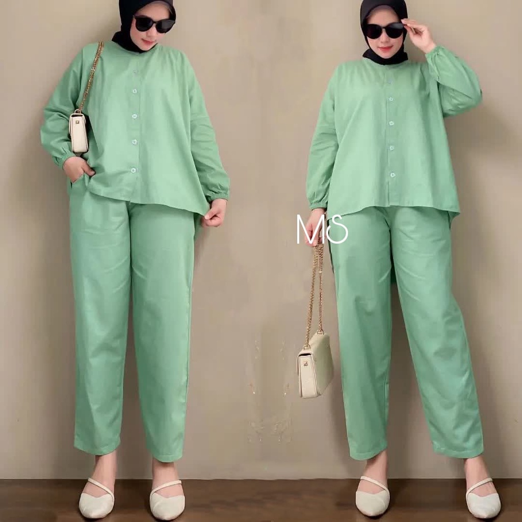 One set muslim Korean style/ Set Sayra / set baju muslimah terbaru / AG pakaian wanita busana muslim kekinian