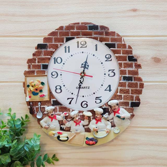 Jam dinding dapur import unik resin