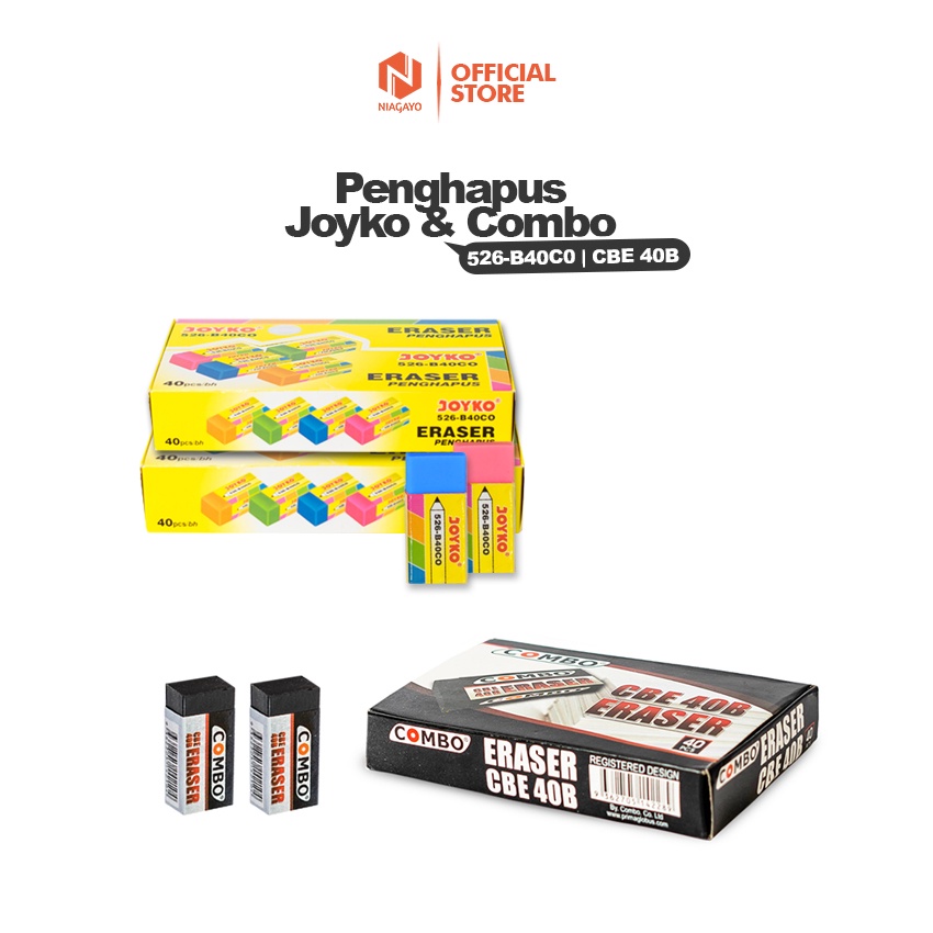 

Penghapus Joyko Dan Combo Warna Warni Seri Joyko 526-B40CO dan Combo CBE 40B