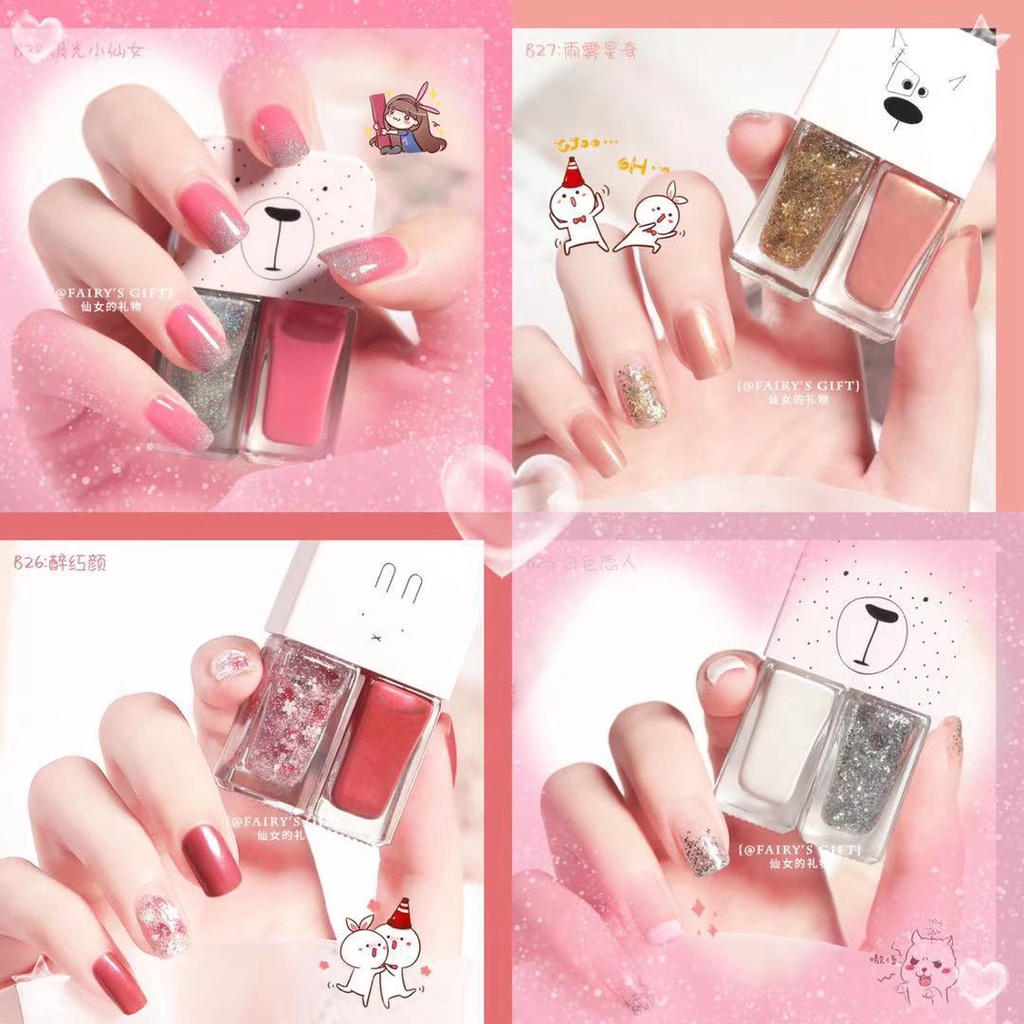 DB 2IN1 KUTEK HALAL KUTEKS 2 TONE KUTEK KOREA Cat Kuku muslimah Gel Nail polish