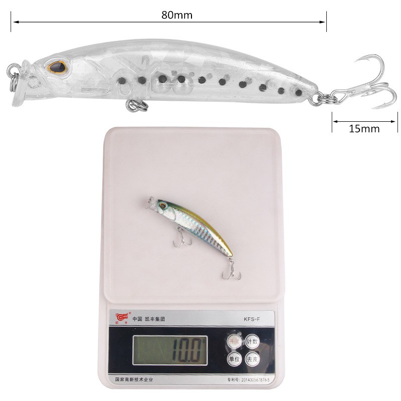 Umpan Ikan Alat Pancing Murah Minnow Lure Umpan Pancing Buatan Kail Pancing Heavy Sinking Minnow Clouser Minnow 1PCS 8cm/10g Umpan Pancing 3D Eyes Plastic relix nusantara Umpan Mancing Alat Pancing