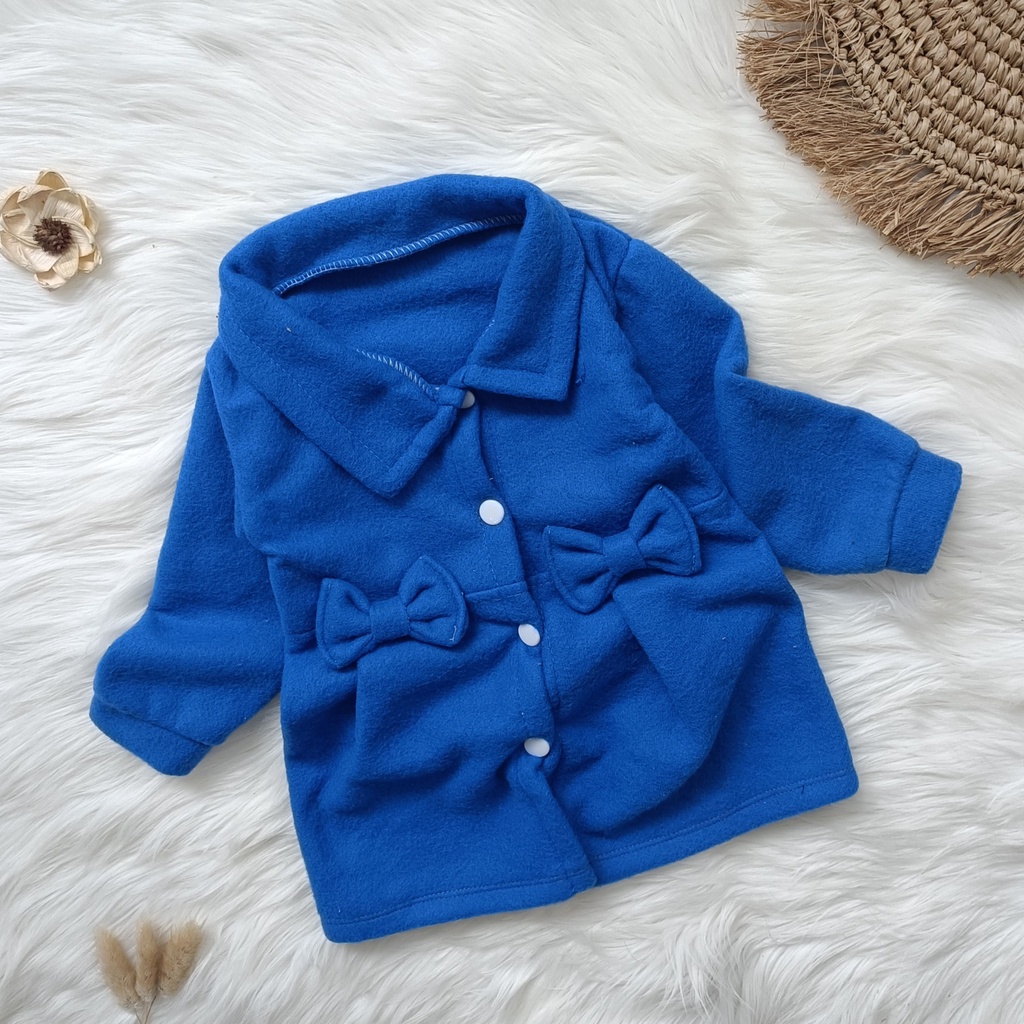 Jaket cardigan bayi model pita 3-24 bulan