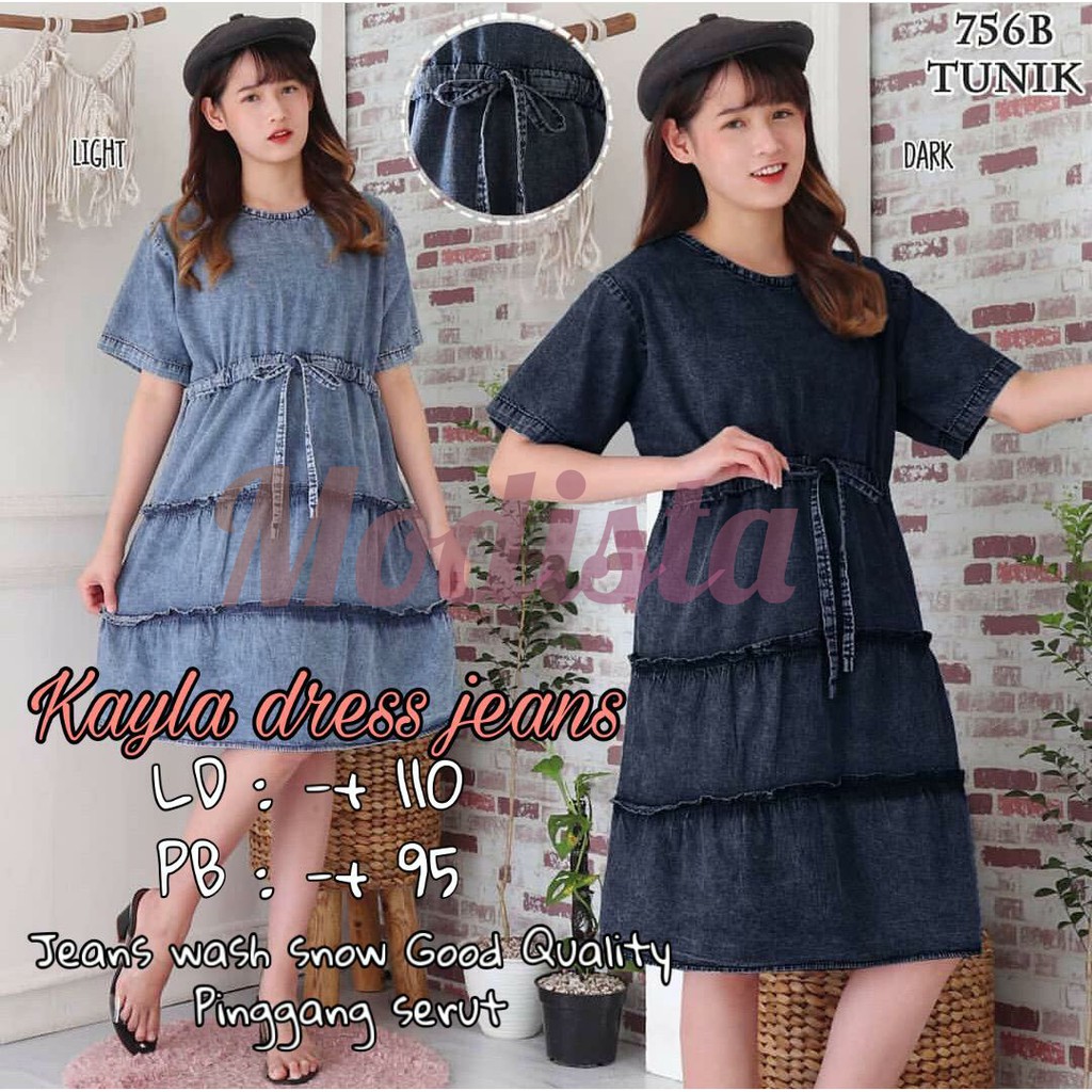 FIT TO XXL KAYLA DRESS JEANS VARIASI TALI SERUT