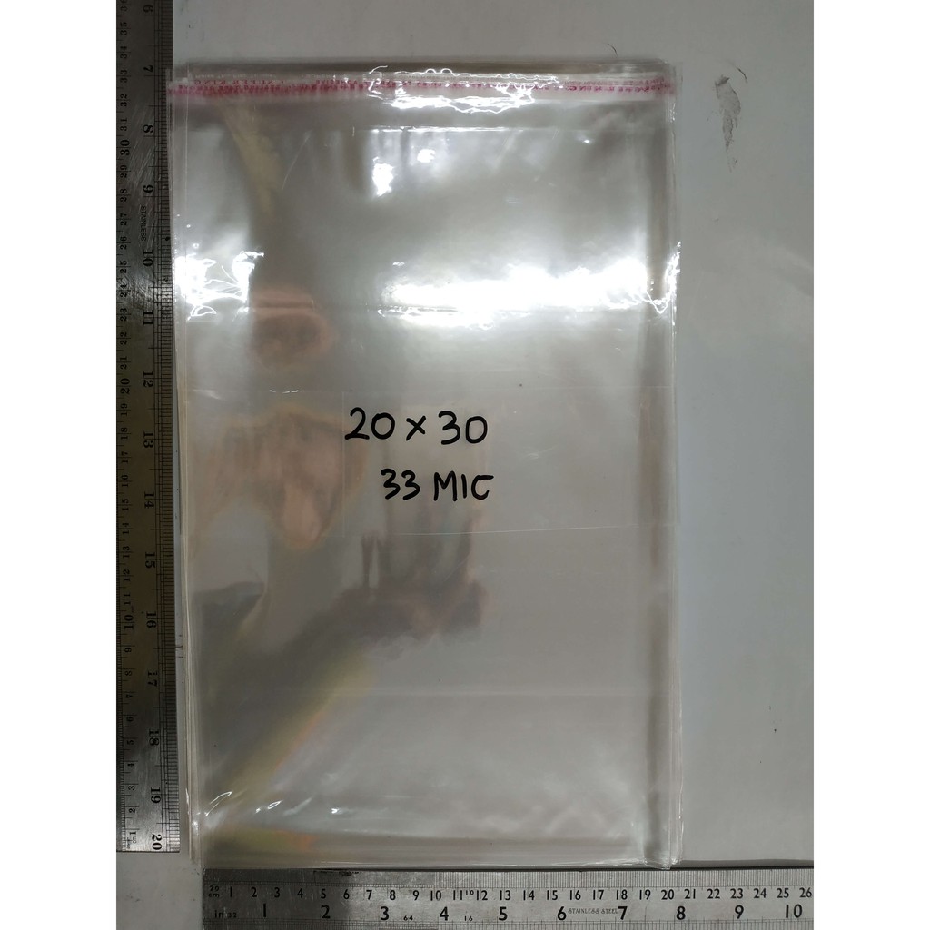 

20 x 30 cm Plastik OPP TEBAL (100 lbr) (lem/seal)