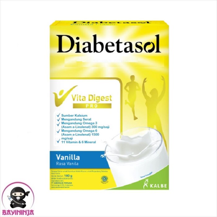 

DIABETASOL Susu Diabetes Vanilla Box 180 g T-Ninjabayi 01