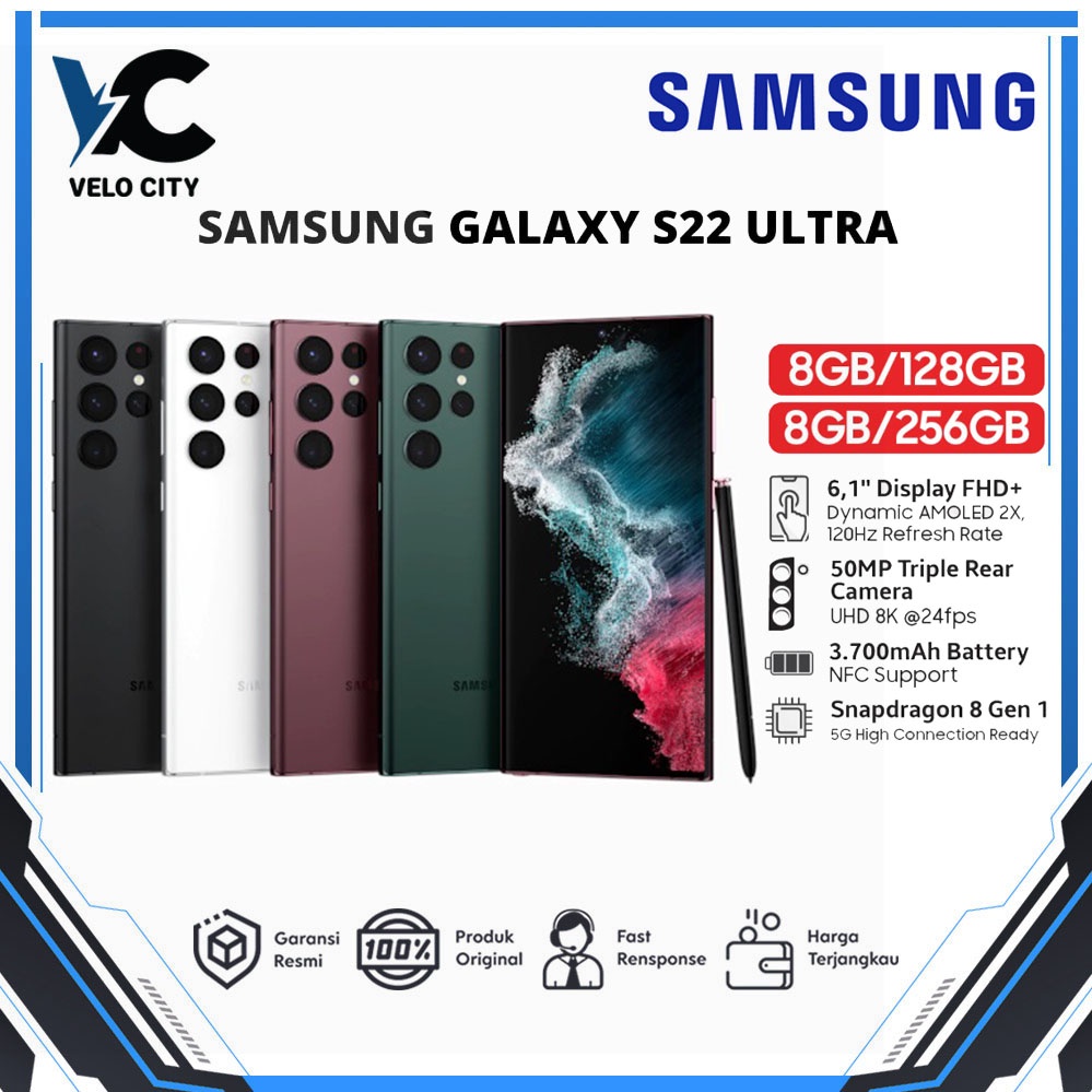 Samsung Galaxy S22 Ultra 5G 8/128 12/256 12/512 GB Garansi Resmi SEIN