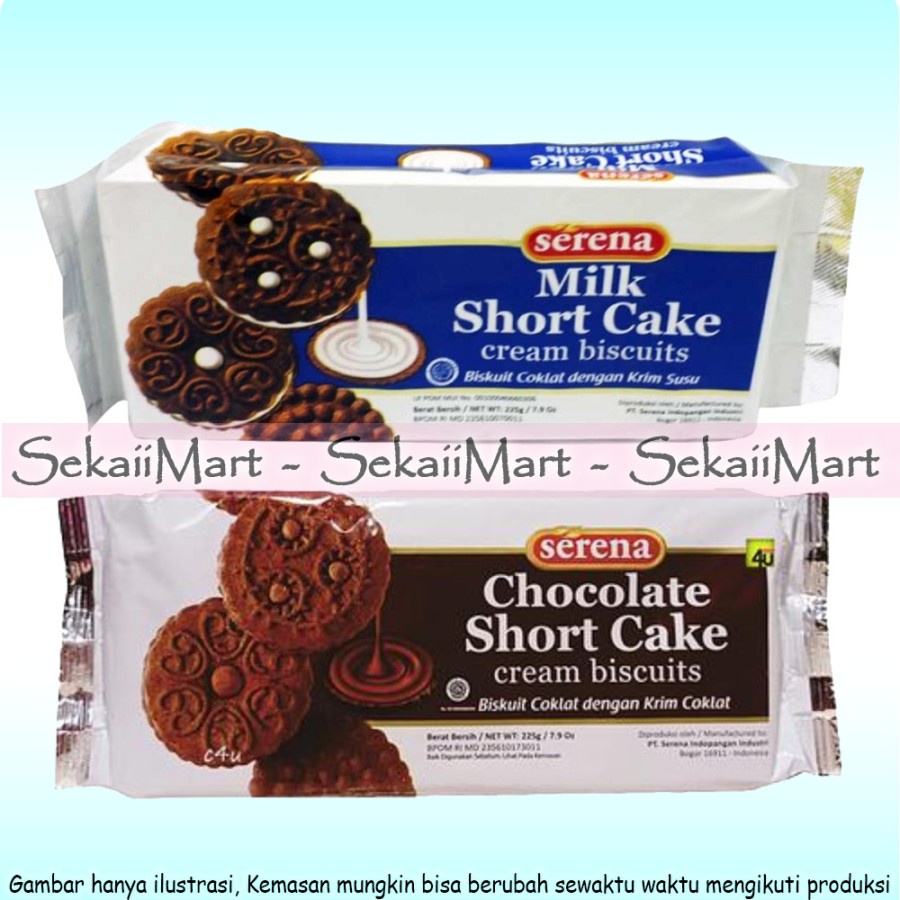 

SERENA Short Cake Milk / Chocolate 225g - Biskuit Cokelat Dengan Krim