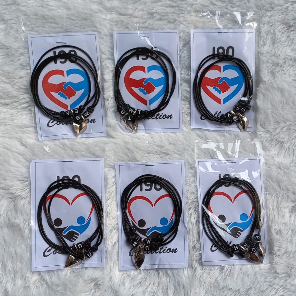 (COD) Gelang Couple Korean 1 Set 2pcs - Gelang Magnet Love HRF