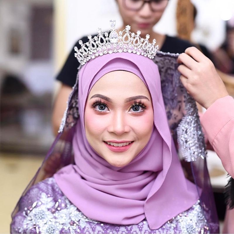 Mahkota pengantin wanita hiasan kepala hijab jilbab wedding crown Zahra