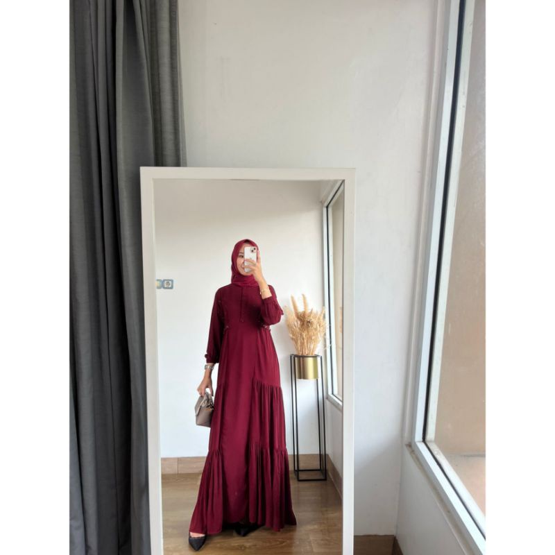 Dress Gamis hmf boutique Premium Lamaran Pesta Hari Raya Idul Fitri