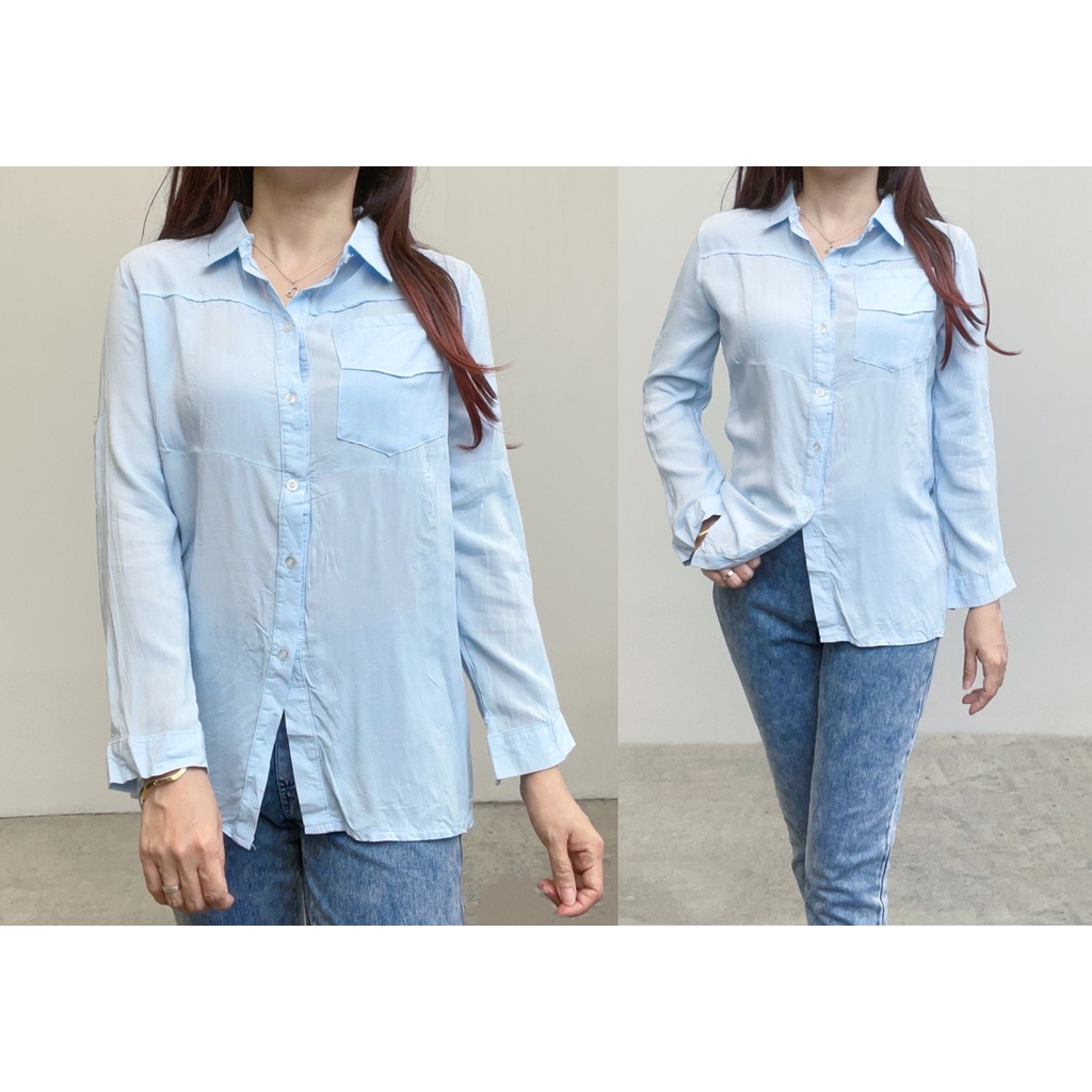 SL284 - Atasan Kemeja Katun Busui Kemeja Kerja Wanita