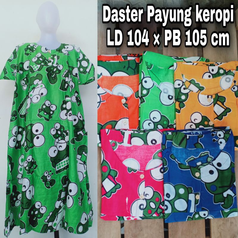 Termurah-Daster Murah Solo-Daster Payung Motif Keropi Karakter-Bahan Katun Viscose Nyaman Dipakai