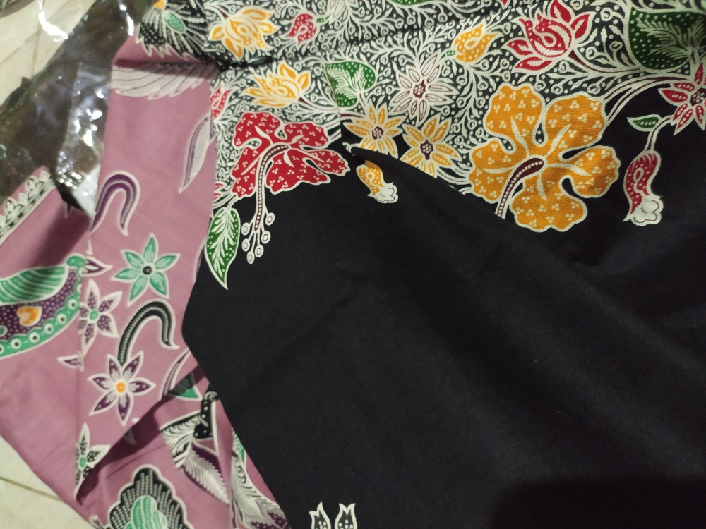 Tey-17 Batik Wanita Asj Sa Hrb026 Kenongo Kemeja Tosca Pendek Kupu Ungu