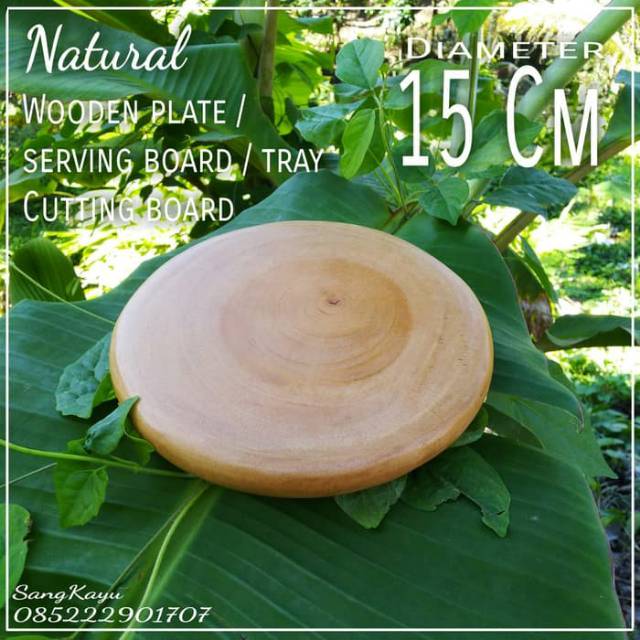 Talenan kayu 15 cm alas panci kue tatakan chopping board alas piring