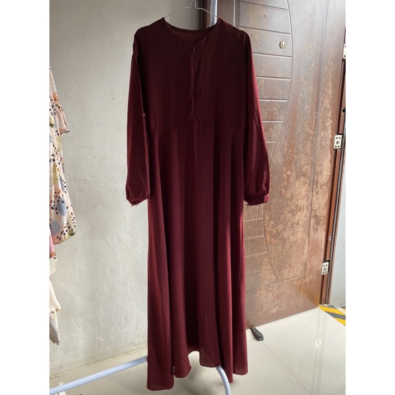 PRELOVED Gamis Crepe Merah Hati