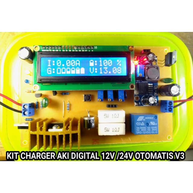 KIT CHARGER AKI ACCU DIGITAL OTOMATIS 12V DAN 24V V3