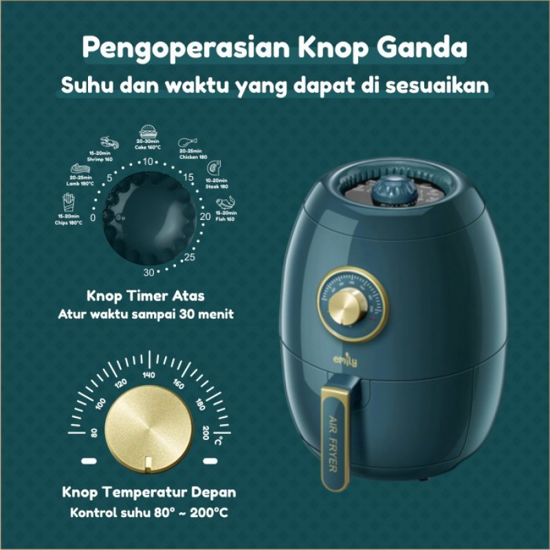 ELEK131 PENGGORENG TANPA MINYAK EMILY AIR FRYER 3 LITER EAF17201