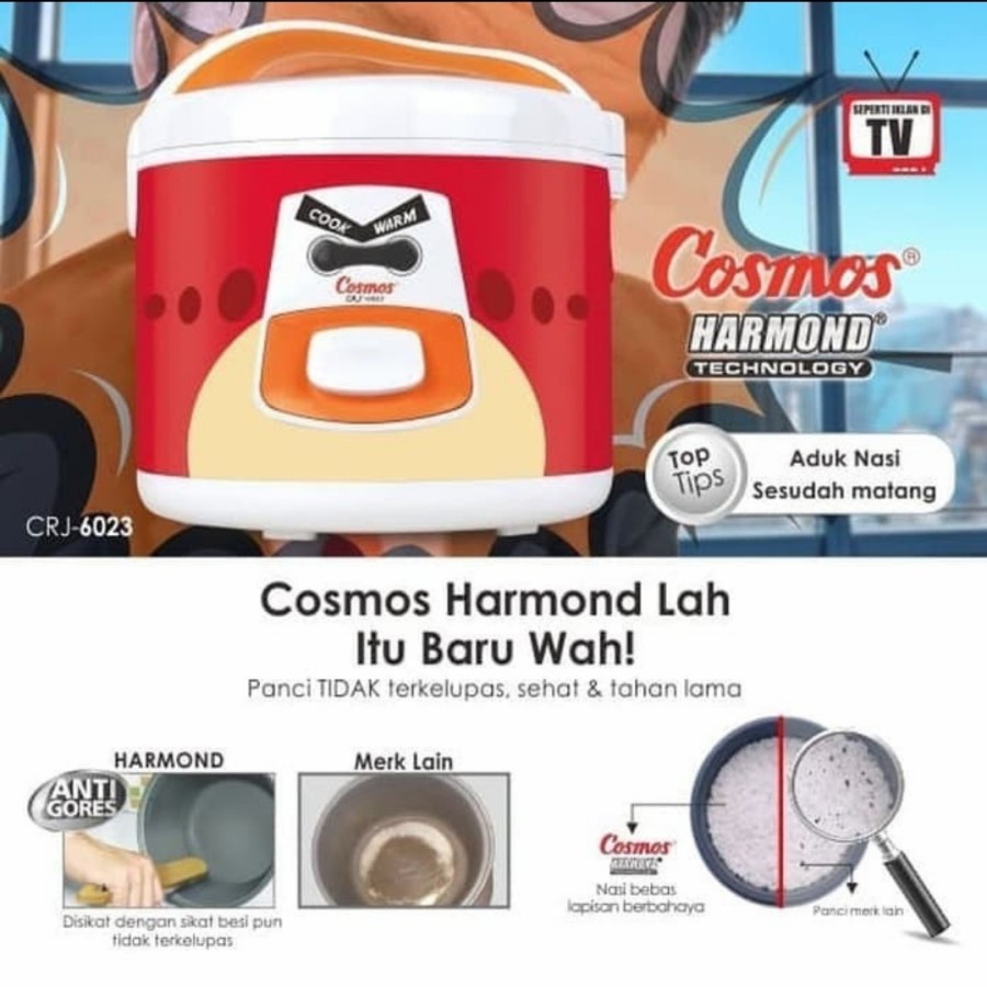 COSMOS CRJ 6023 N magic com harmond 3in1 1,8L  CRJ6023N / CRJ6023 N / CRJ 6023N rice cooker ori