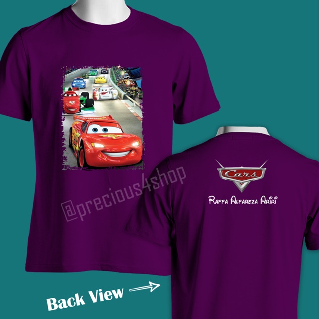 Custom Request | Disney CARS Logo Lightning McQueen | Kaos Couple | Family T-Shirt