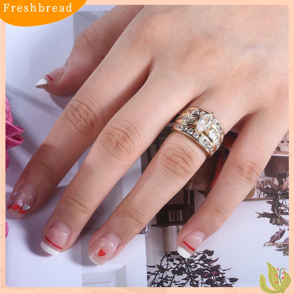 [TERLARIS]Fashion Women Cubic Zirconia Inlaid Wedding Engagement Finger Ring Jewelry Gift