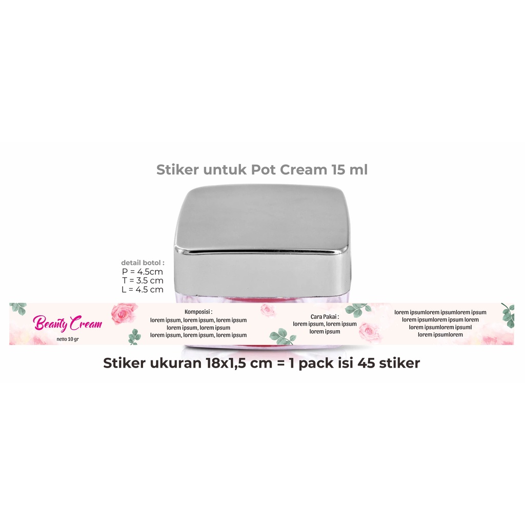 

Stiker Label untuk Pot Cream 15 ml