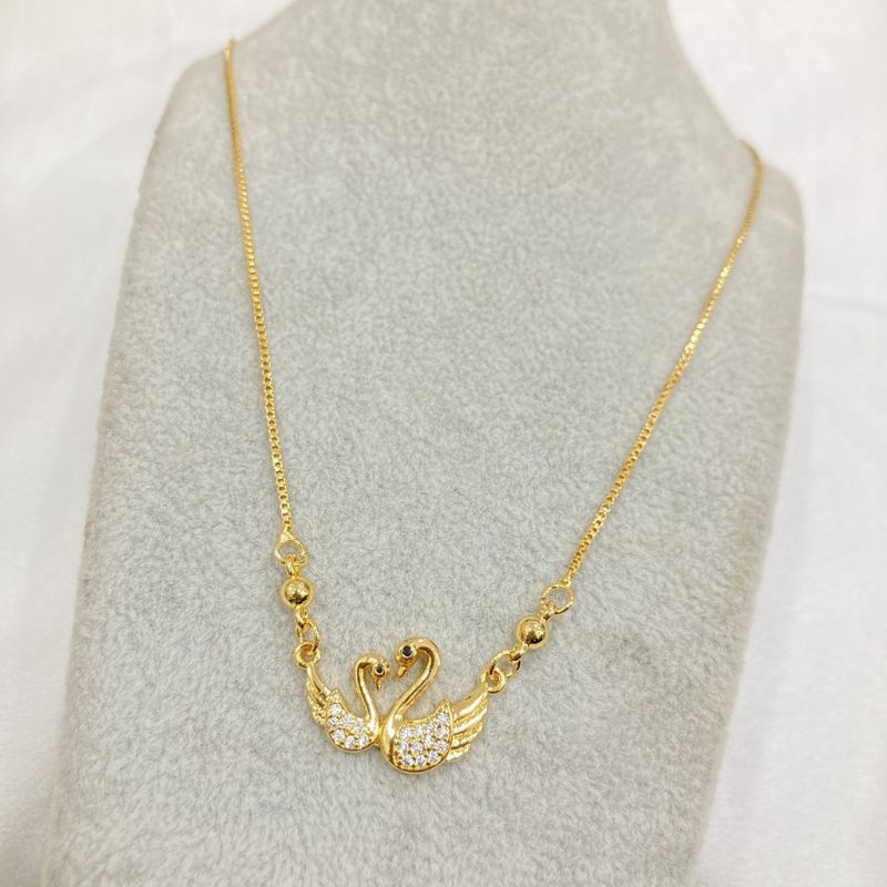 Kalung Dewasa Xuping Angsa Aksesoris Perhiasan Lapis Emas Wanita 24K