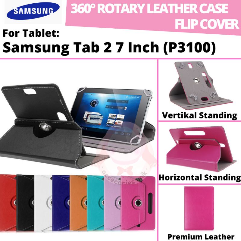 Samsung Galaxy Tab 2 7.0" 7 Inch P3100 P6200 Rotary Case Leather Flip Casing Book Cover Kesing