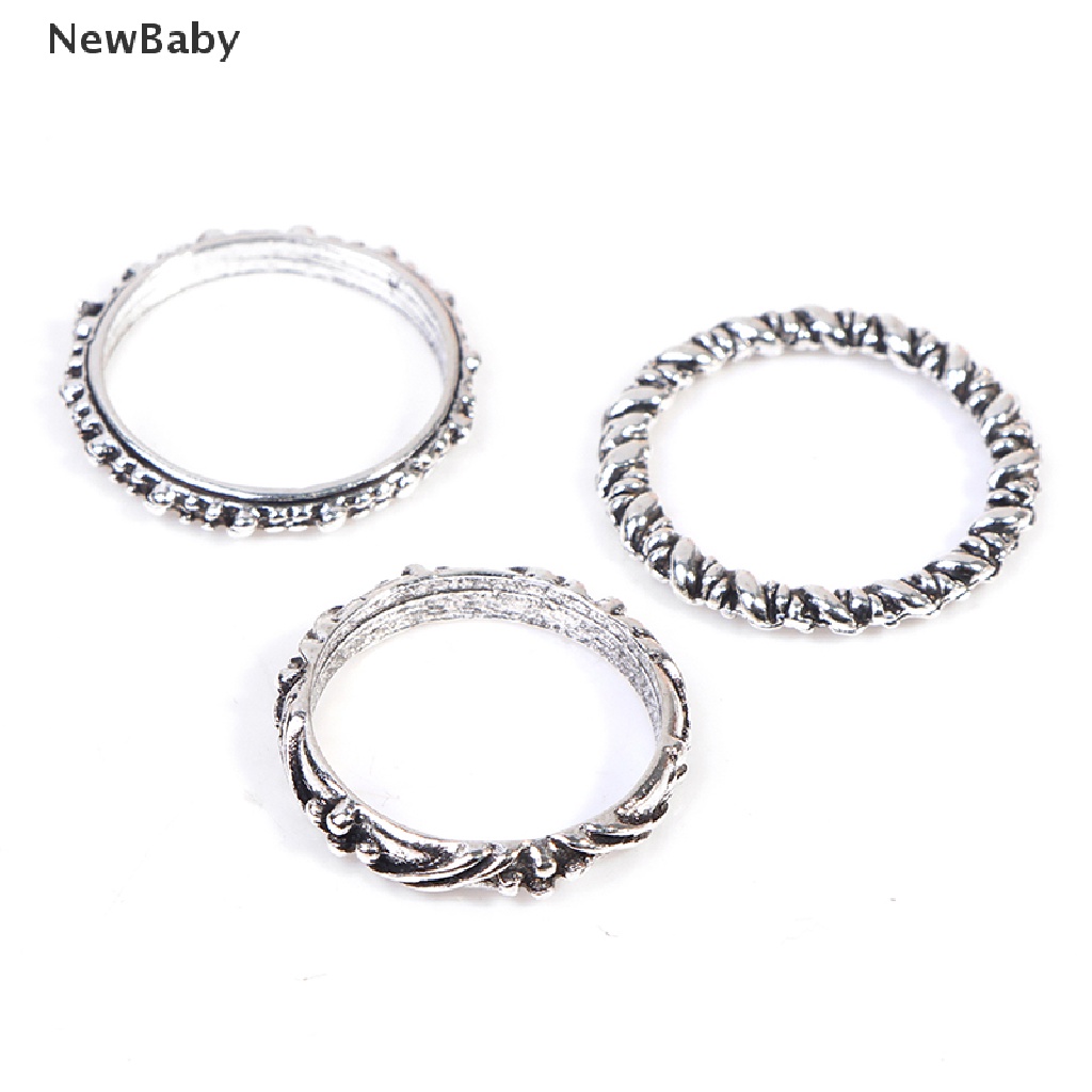 14 Pcs Cincin Bentuk Bulu Gajah Yin Yang Gaya Gothic Untuk Wanita