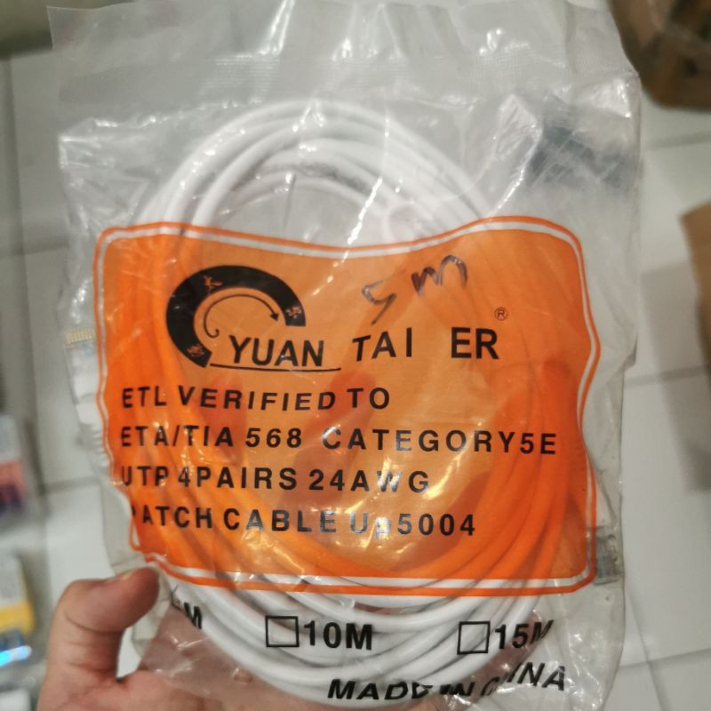 kabel LAN RJ45 5 meter kabel putih internet komputer