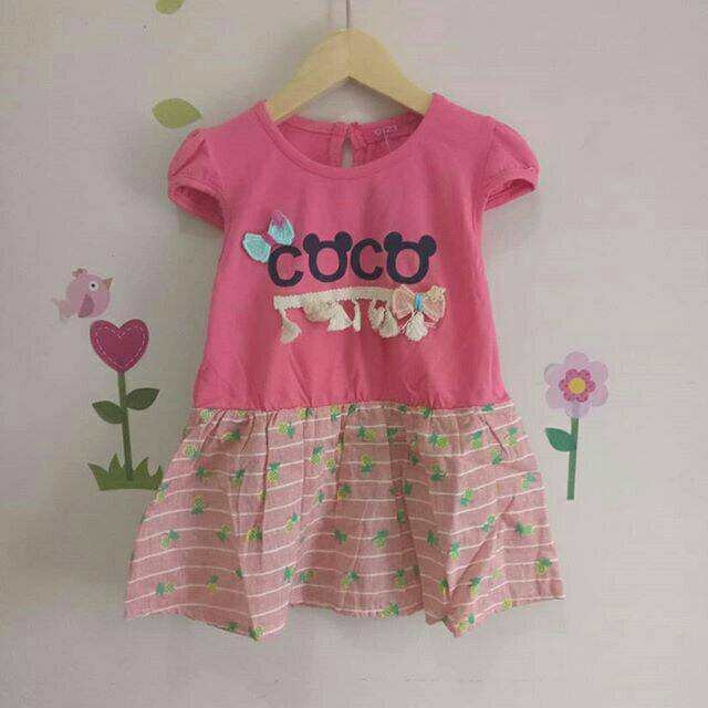 Dress anak Q123 COCO hot pink