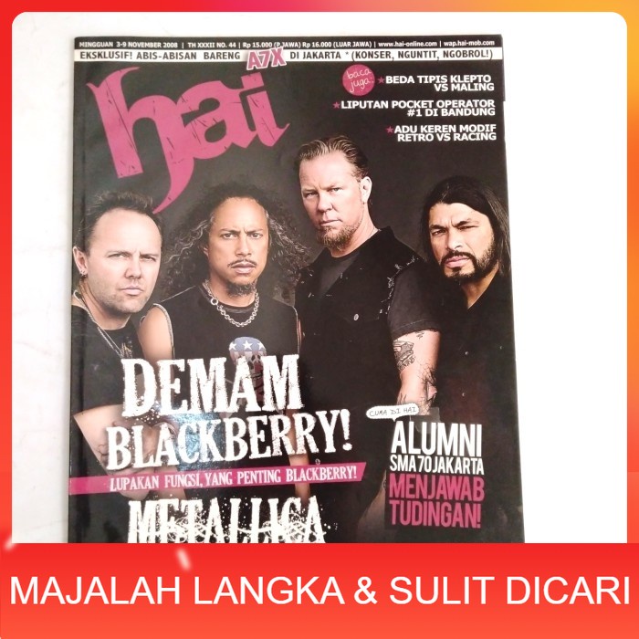 Majalah HAI No.44 Nov 2008 Cover METALLICA Langka