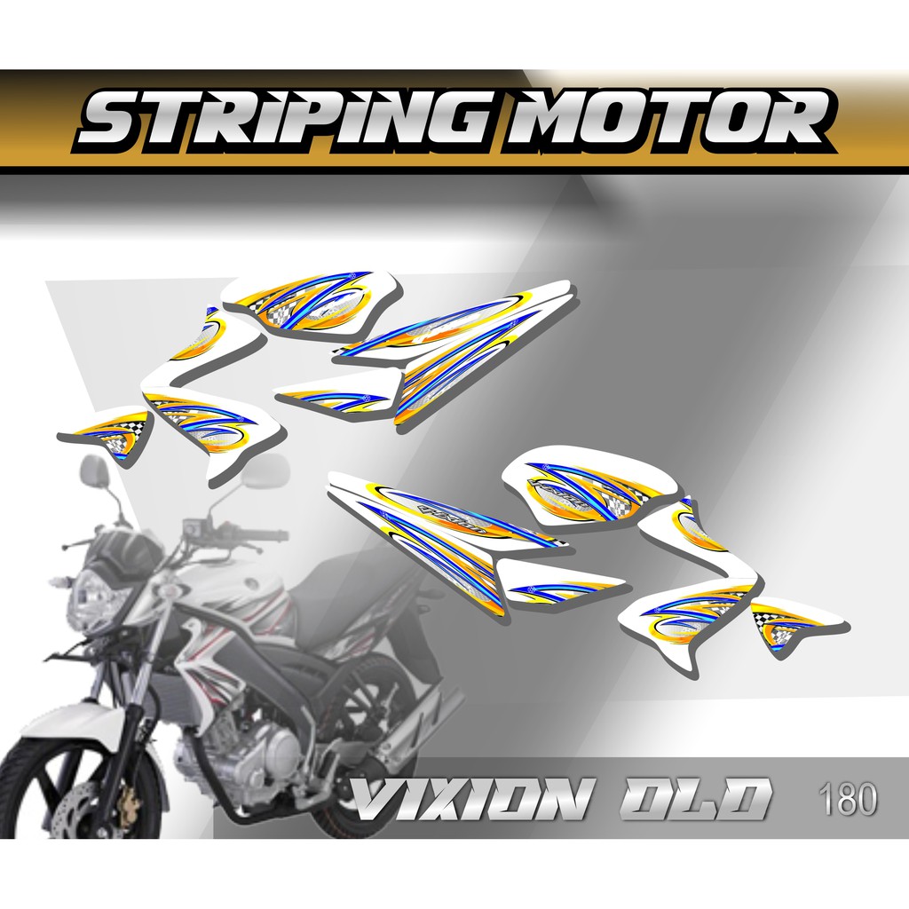 0180 Stiker Vixion Old ThaiLook 2 Lis Variasi Striping – Desain Eksklusif ThaiLook – Bahan Glossy, D