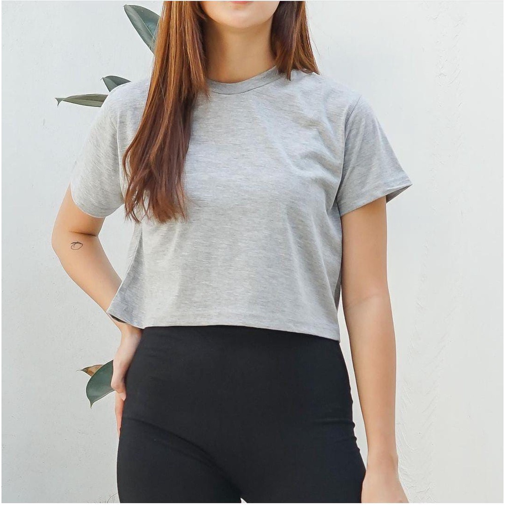 CROP TOP POLOS ONECK COTTON | BAJU KAOS TUMBLR CROP TEE TSHIRT KAOS KOREA FASHION WANITA