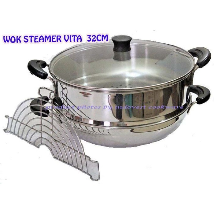 WOK STEAMER STAINLESS STEEL VITA 32 CM